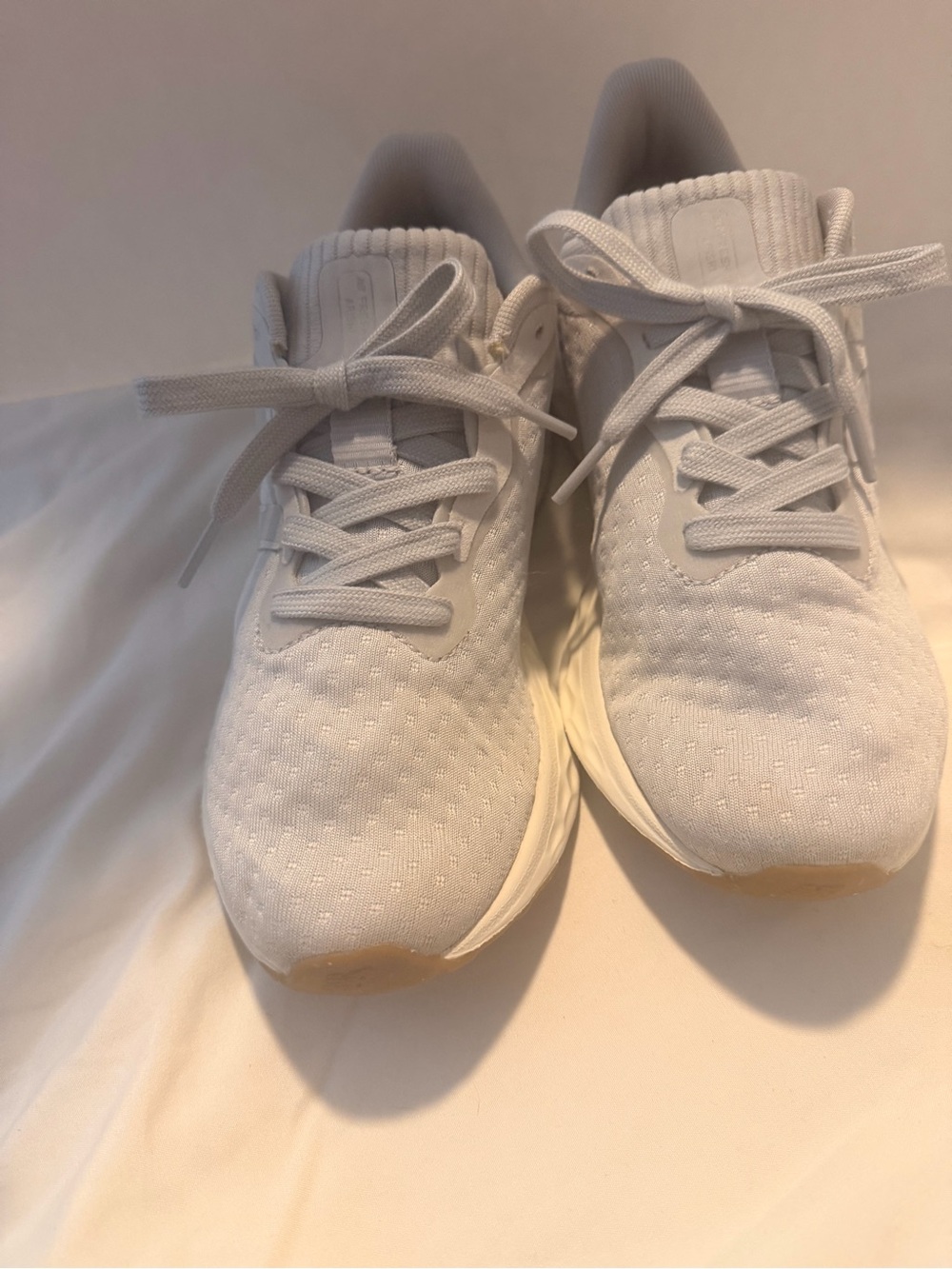 New Balance White Lightweight Kids Athletic Sneakers